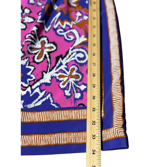 NEW Ann Taylor LOFT Womens Size S Boho Tribal Pink Purple Scarf Print Mini Dress - Picture 7 of 10